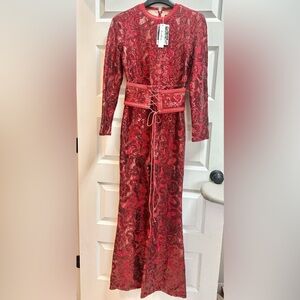 Red Sequins Body Suit.  Small